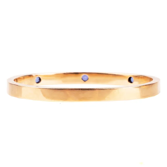 Bell Bird Antiques Bracelets Edwardian Era Gold and Sapphire Bangle Bracelet