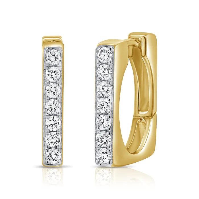 Modern Square Diamond Huggie NicoleHD Jewelry Earrings