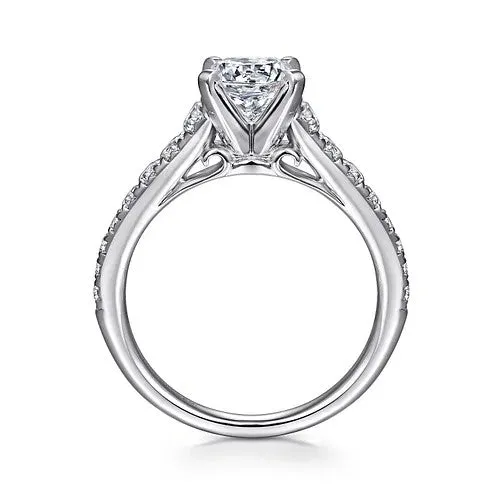 Rings 14K White Gold Round Diamond Engagement Ring GABRIEL CO