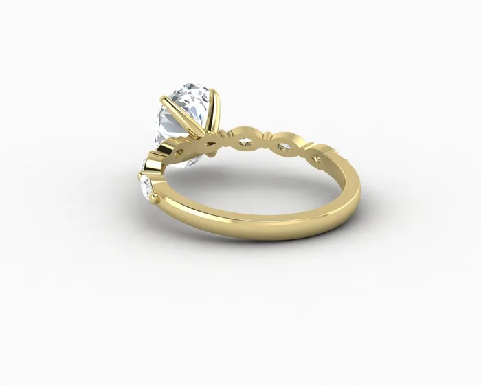 Rings Sapheena Jewelry Giulia 20 Ct Oval Cut Engagement Ring With Marquise Side Stones