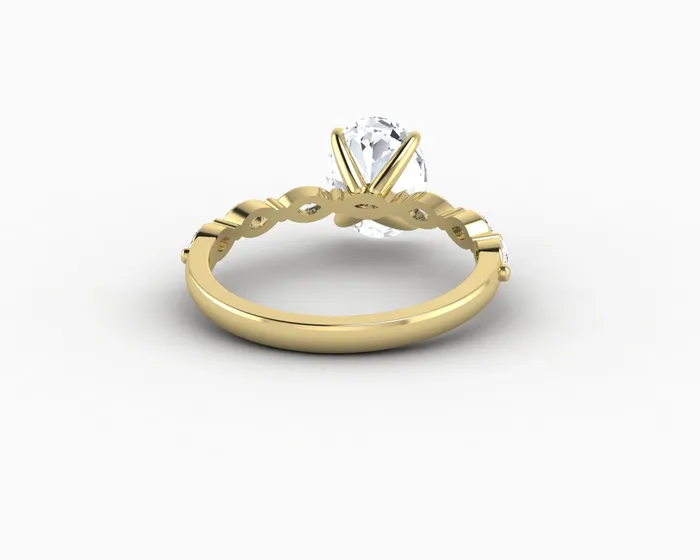 Rings Sapheena Jewelry Giulia 20 Ct Oval Cut Engagement Ring With Marquise Side Stones