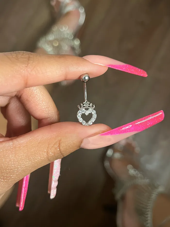 Rings Spoil Her Tiara Heart Belly Ring She Ate