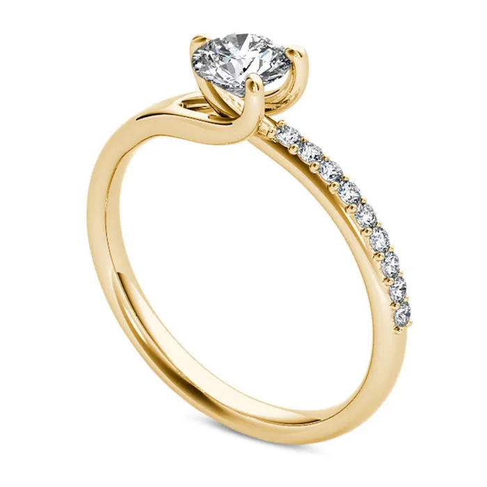 10 CT TW Natural Diamond Bypass Engagement Ring in Solid 14K Gold Goldia Rings 10 CT TW Natural Diamond Bypass Engagement Ring in Solid 14K Gold Goldia Rings