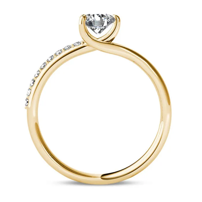 10 CT TW Natural Diamond Bypass Engagement Ring in Solid 14K Gold Goldia Rings 10 CT TW Natural Diamond Bypass Engagement Ring in Solid 14K Gold Goldia Rings