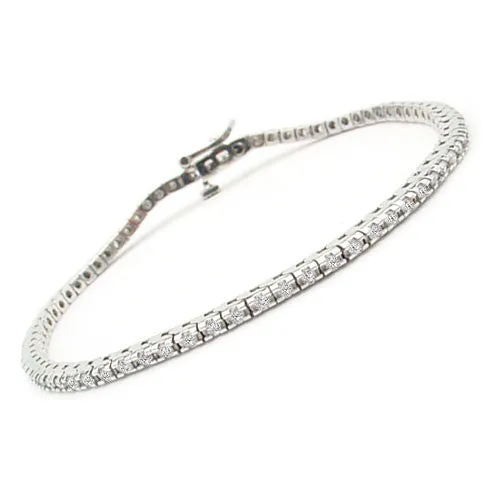 1 ct tw Classic FourProng LabDiamond Tennis Bracelet in 14K White Gold Goldia Bracelets 1 ct tw Classic FourProng LabDiamond Tennis Bracelet in 14K White Gold Goldia Bracelets