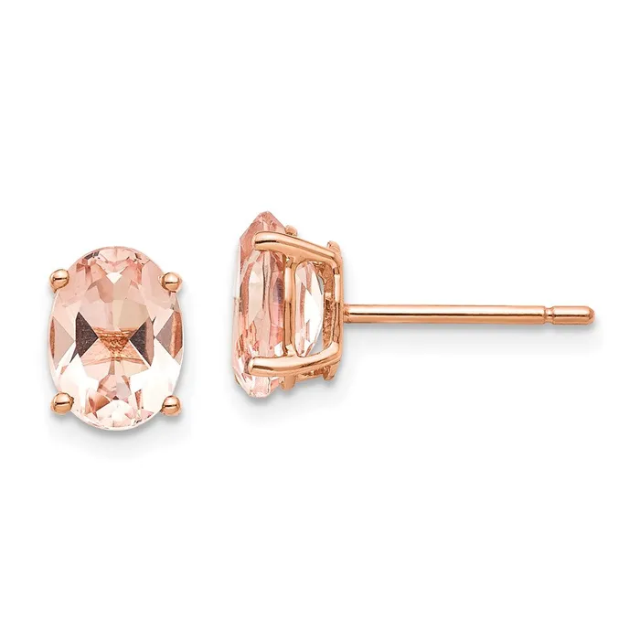 14k Rose Gold Morganite Earring Goldia Earrings