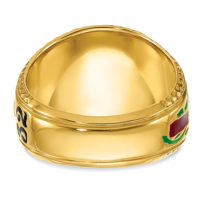 14k Twotone Gold Mens Polished and Textured 32nd Degree Scottish Rite Masonic Ring Mounting Goldia Rings