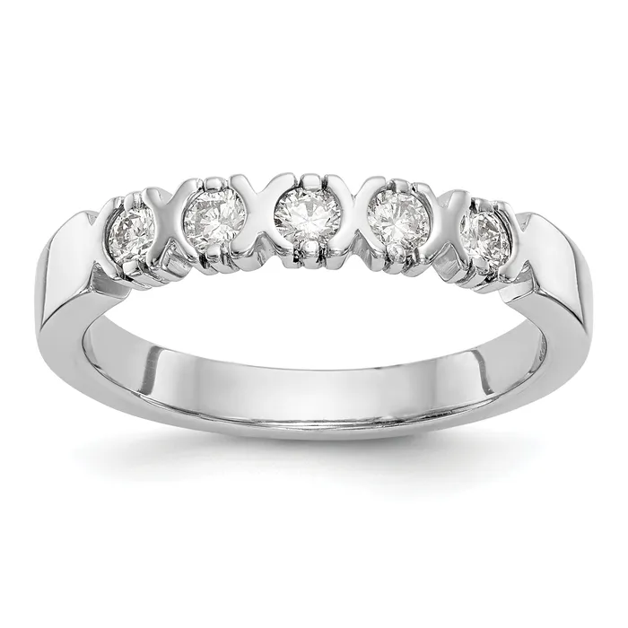 14K White Gold 5 Stone Diamond Band Goldiacom Rings