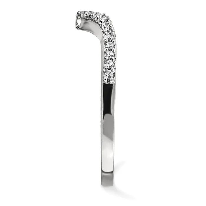 14k White Gold Real Diamond V Ring Goldiacom Rings