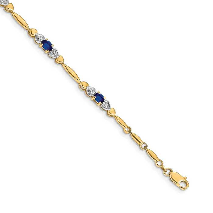 14k Yellow Gold Natural Diamond and Sapphire Bracelet goldiaca Bracelets 14k Yellow Gold Natural Diamond and Sapphire Bracelet goldiaca Bracelets
