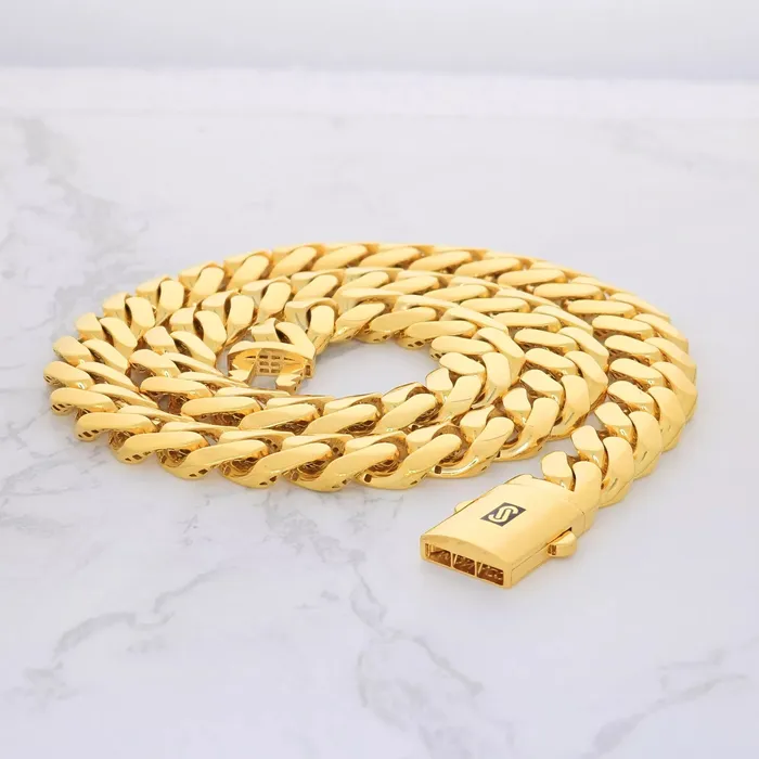 Bracelets Goldiacom 10K Yellow Gold Miami Cuban 20mm Royal Monaco Link Chain Bracelet 85 9