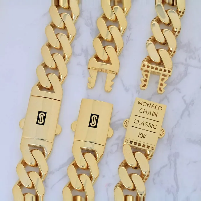 Bracelets Goldiacom 10K Yellow Gold Miami Cuban 20mm Royal Monaco Link Chain Bracelet 85 9
