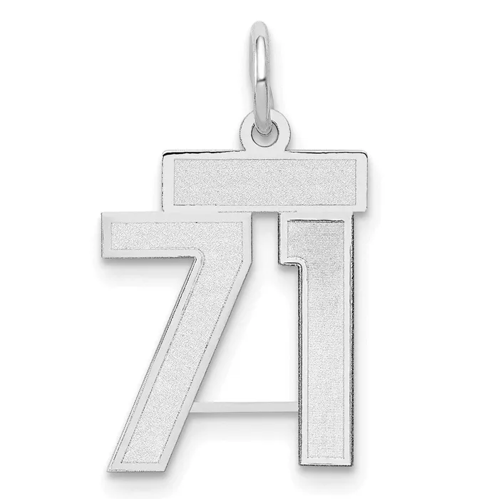 Charm Necklaces Goldia 14k White Goldw Small Satin Number 71 Charm