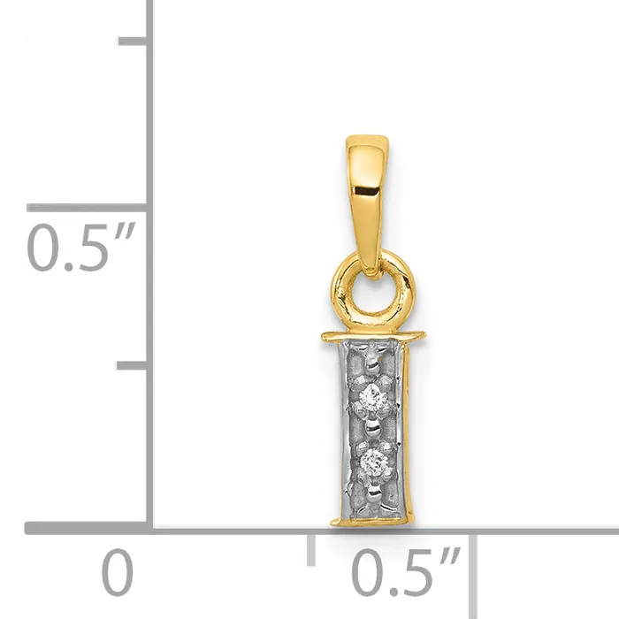 Charm Necklaces Goldiacom 14k and Rhodium Polished 01ct Diamond Initial I Charm