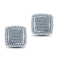 Earrings Goldia 038 CT TW PrincessCut Diamond Square Frame Stud Earrings in Sterling Silver Earrings Goldia 038 CT TW PrincessCut Diamond Square Frame Stud Earrings in Sterling Silver