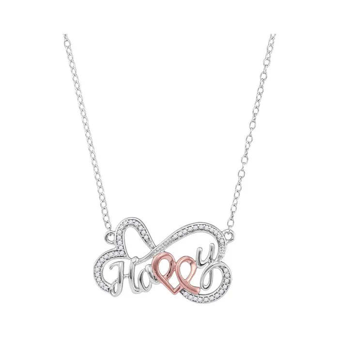 gndatlanta Necklaces 14k White Gold Round Diamond Heart Happy Pendant Necklace 18 Cttw gndatlanta Necklaces 14k White Gold Round Diamond Heart Happy Pendant Necklace 18 Cttw