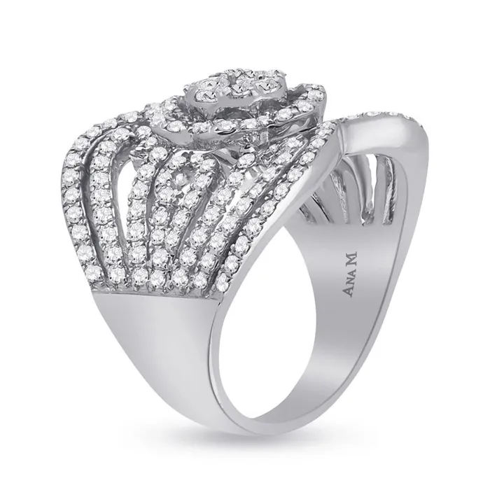 gndatlanta Rings 14k White Gold Round Diamond Fashion Ring 112 Cttw
