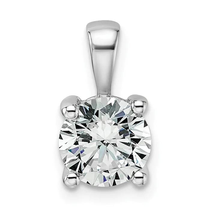 Goldia 14k White Gold 1 12 Ct Lab Grown Diamond VSSI G Round Four Prong Pendant Necklaces Goldia 14k White Gold 1 12 Ct Lab Grown Diamond VSSI G Round Four Prong Pendant Necklaces