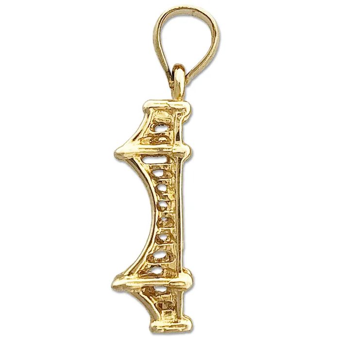 Goldia Charm Necklaces 14K Gold 3D Golden Gate Bridge Charm