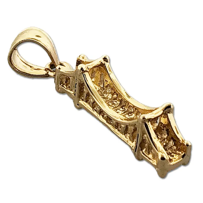 Goldia Charm Necklaces 14K Gold 3D Golden Gate Bridge Charm