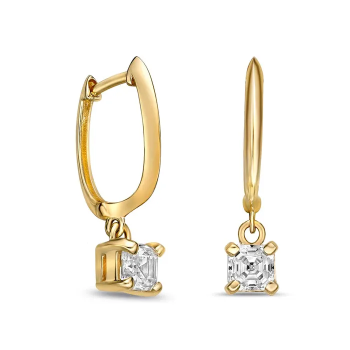 Goldia Earrings 075 CT TW Certified AsscherCut Diamond Solitaire Drop Earrings in 14K Gold IVS2 Goldia Earrings 075 CT TW Certified AsscherCut Diamond Solitaire Drop Earrings in 14K Gold IVS2