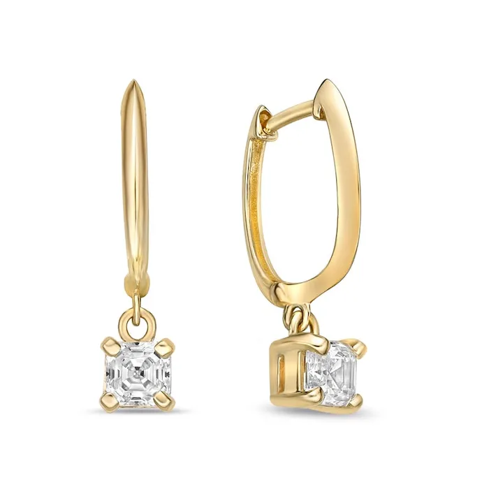 Goldia Earrings 075 CT TW Certified AsscherCut Diamond Solitaire Drop Earrings in 14K Gold IVS2 Goldia Earrings 075 CT TW Certified AsscherCut Diamond Solitaire Drop Earrings in 14K Gold IVS2