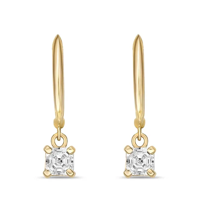Goldia Earrings 075 CT TW Certified AsscherCut Diamond Solitaire Drop Earrings in 14K Gold IVS2 Goldia Earrings 075 CT TW Certified AsscherCut Diamond Solitaire Drop Earrings in 14K Gold IVS2