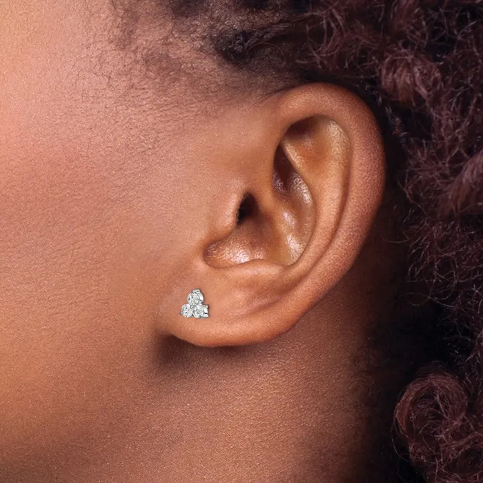 Goldia Earrings 14k White Gold True Origin Lab Grown Real Diamond VSSI D E F Earrings