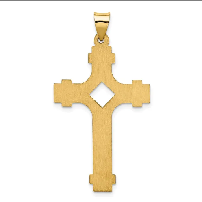 Goldia Necklaces 14k Yellow Gold Polished Fancy Cross Pendant