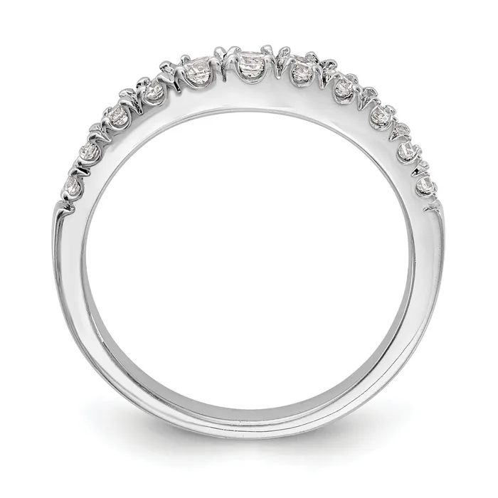 Goldia Rings 042ct CZ Solid Real 14K White Gold Wedding Wedding Band Ring