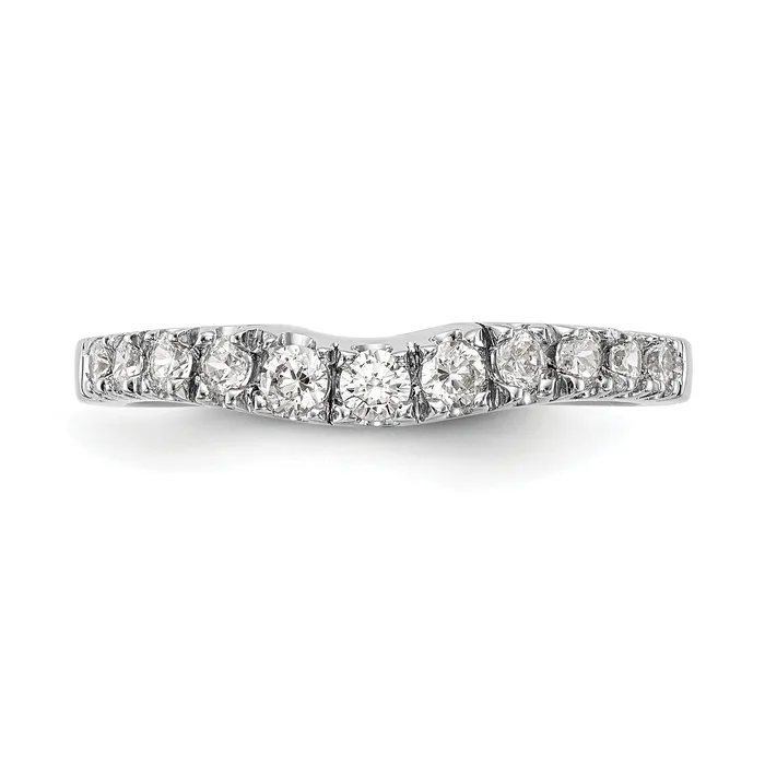 Goldia Rings 042ct CZ Solid Real 14K White Gold Wedding Wedding Band Ring