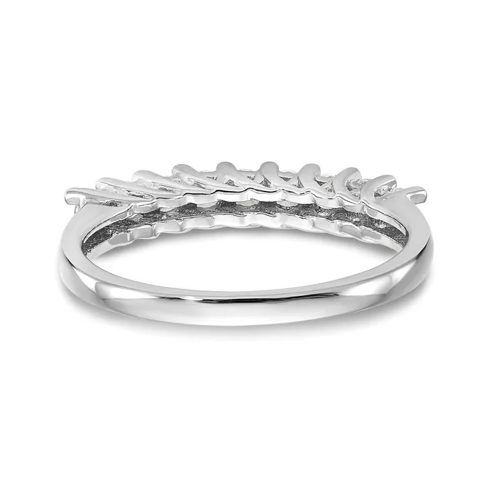 Goldia Rings 045ct CZ Solid Real 14K White Gold 9Stone Wedding Band Ring