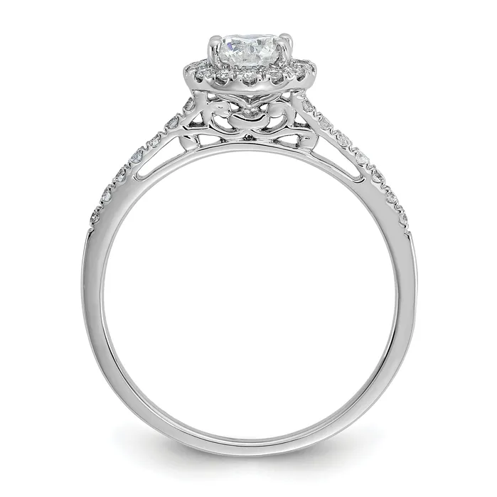 Goldia Rings 14k White Gold 34 Ct Lab Grown Diamond VSSI G Halo Engagement Ring