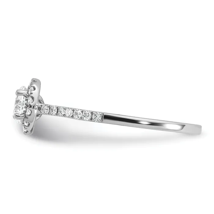 Goldia Rings 14k White Gold 34 Ct Lab Grown Diamond VSSI G Halo Engagement Ring