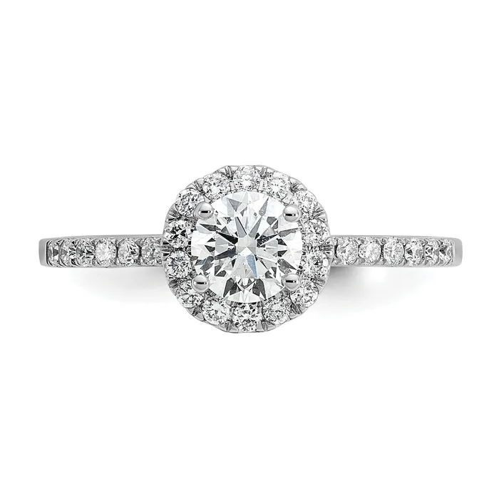 Goldia Rings 14k White Gold 34 Ct Lab Grown Diamond VSSI G Halo Engagement Ring