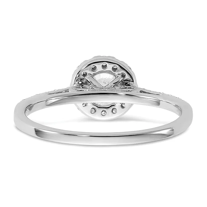 Goldia Rings 14k White Gold 34 Ct Lab Grown Diamond VSSI G Halo Engagement Ring