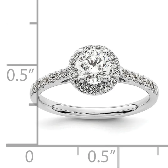 Goldia Rings 14k White Gold 34 Ct Lab Grown Diamond VSSI G Halo Engagement Ring