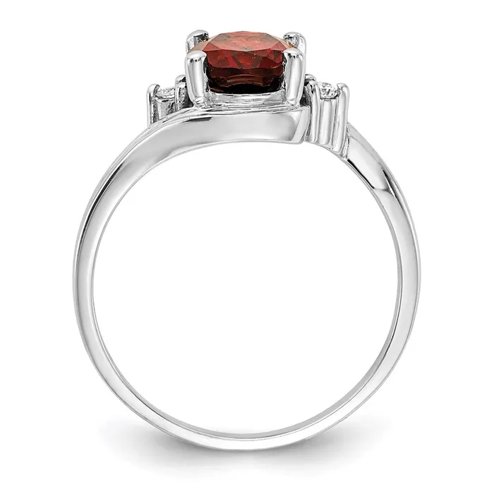Goldia Rings 14k White Gold 8x6mm Oval Garnet A Real Diamond ring