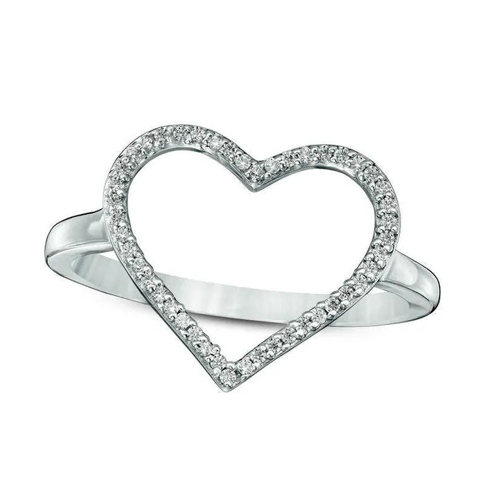 Goldia Rings Convertibilities 013 CT TW Natural Diamond Heartbeat and Heart ThreeinOne Ring in Sterling Silver and Solid 10K Rose Gold Goldia Rings Convertibilities 013 CT TW Natural Diamond Heartbeat and Heart ThreeinOne Ring in Sterling Silver and Solid 10K Rose Gold