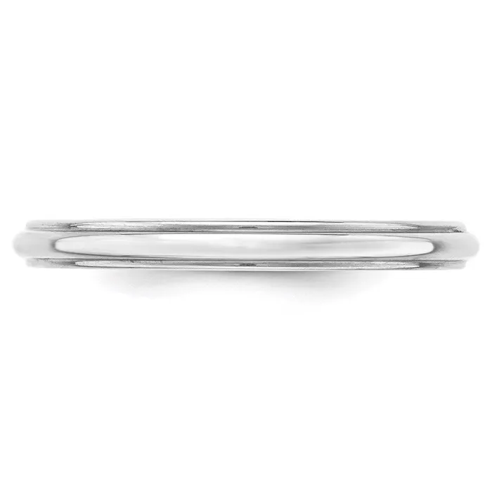 Goldia Rings Solid 10K White Gold 25mm Half Round with Edge MensWomens Wedding Band Ring Size 6 Goldia Rings Solid 10K White Gold 25mm Half Round with Edge MensWomens Wedding Band Ring Size 6