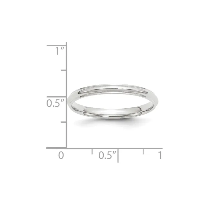Goldia Rings Solid 10K White Gold 25mm Half Round with Edge MensWomens Wedding Band Ring Size 6 Goldia Rings Solid 10K White Gold 25mm Half Round with Edge MensWomens Wedding Band Ring Size 6