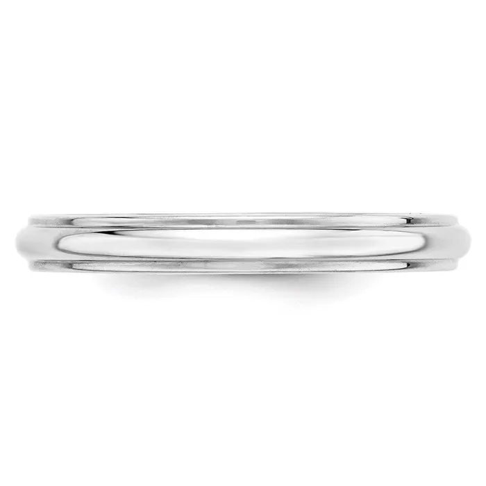 Goldia Rings Solid 14K White Gold 3mm Half Round with Edge MensWomens Wedding Band Ring Size 115 Goldia Rings Solid 14K White Gold 3mm Half Round with Edge MensWomens Wedding Band Ring Size 115