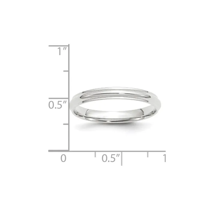 Goldia Rings Solid 14K White Gold 3mm Half Round with Edge MensWomens Wedding Band Ring Size 115 Goldia Rings Solid 14K White Gold 3mm Half Round with Edge MensWomens Wedding Band Ring Size 115