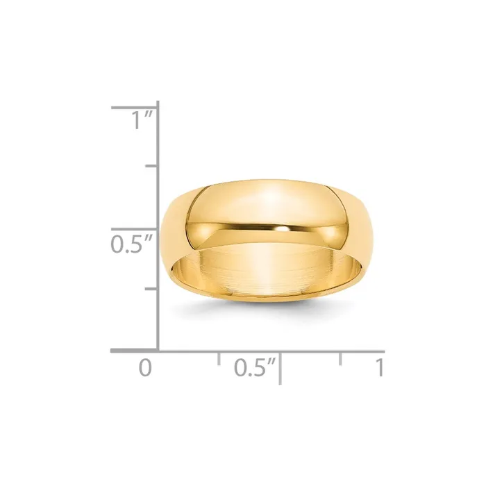 Goldia Rings Solid 14K Yellow Gold 7mm Half Round MensWomens Wedding Band Ring Size 14 Goldia Rings Solid 14K Yellow Gold 7mm Half Round MensWomens Wedding Band Ring Size 14