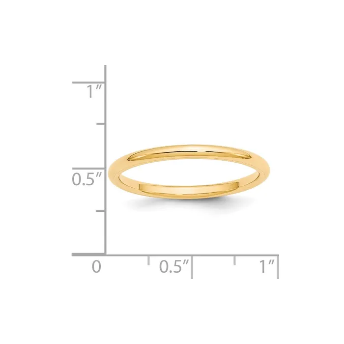 Goldia Rings Solid 18K Yellow Gold 2mm Standard Comfort Fit MensWomens Wedding Band Ring Size 55