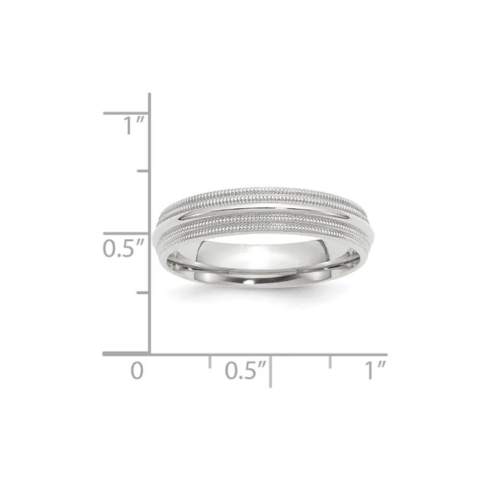 Goldia Solid 14K White Gold 5mm Double Milgrain Comfort Fit MensWomens Wedding Band Ring Size 6 Rings Goldia Solid 14K White Gold 5mm Double Milgrain Comfort Fit MensWomens Wedding Band Ring Size 6 Rings
