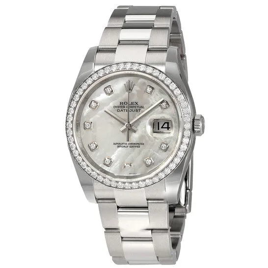 JMS always Original Rolex Oyster Perpetual Datejust 36 Mother of Pearl Dial Stainless Steel Bracelet Automatic Ladies Watch 116244MDO Bracelets JMS always Original Rolex Oyster Perpetual Datejust 36 Mother of Pearl Dial Stainless Steel Bracelet Automatic Ladies Watch 116244MDO Bracelets