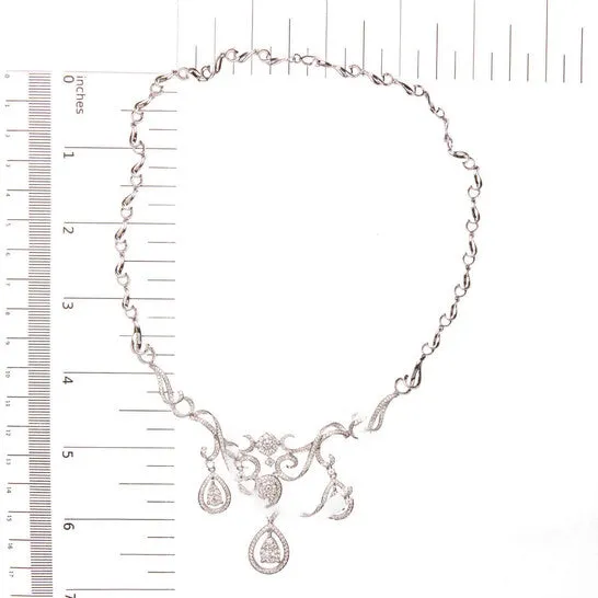 Necklaces Original Haus of Brilliance 14K White Gold 3 12 Cttw Diamond Statement Drop and Dangle Necklace GH Colors SI1SI2 Clarity JMS always