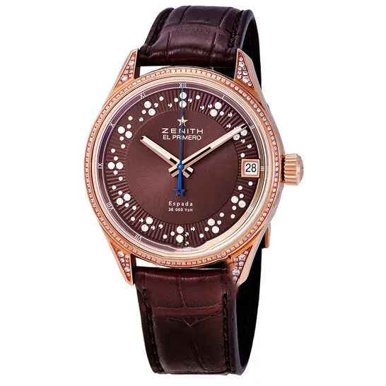 Original Zenith El Primero Espada 18kt Rose Gold Automatic Diamond Watch 222170465076C713 JMS always Watches