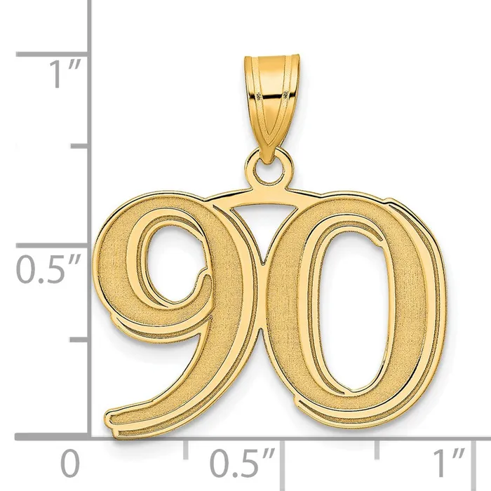 PreStyled Sets Goldia 14k Yellow Gold Polished Etched Number 90 Pendant